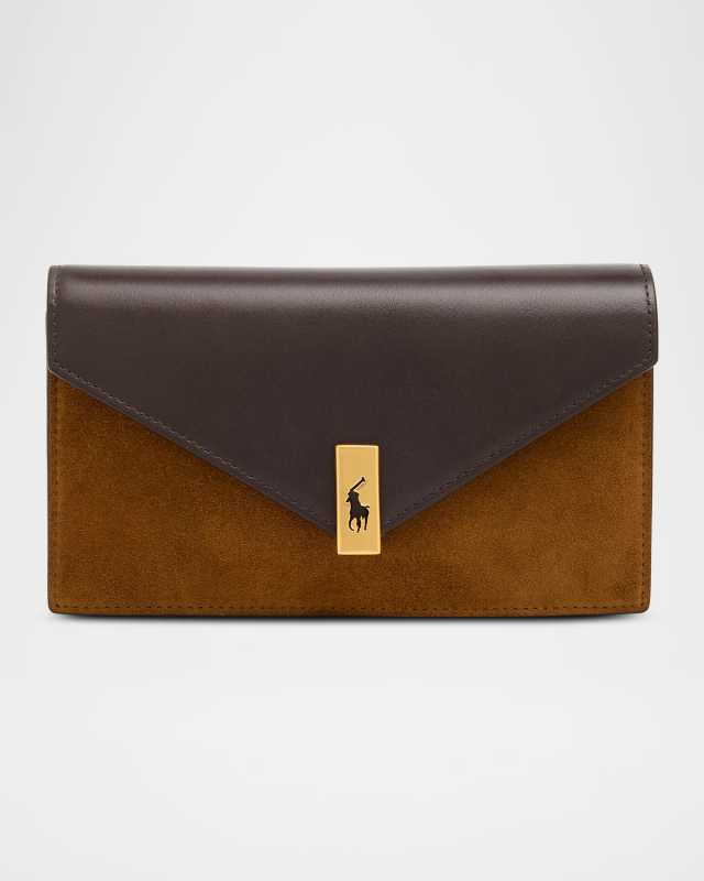 Polo ID Leather-Suede Chain Wallet & Bag